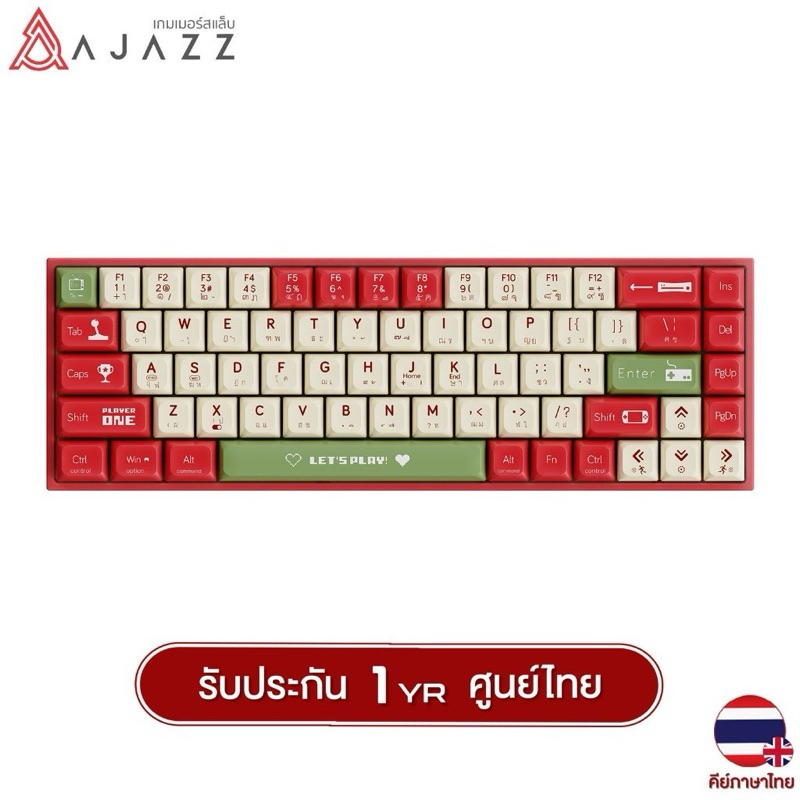 AJAZZ AK680 WIRELESS MECHANICAL GAMING KEYBOARD คีย์บอร์ดเกมมิ่ง ประกัน 1 ปี