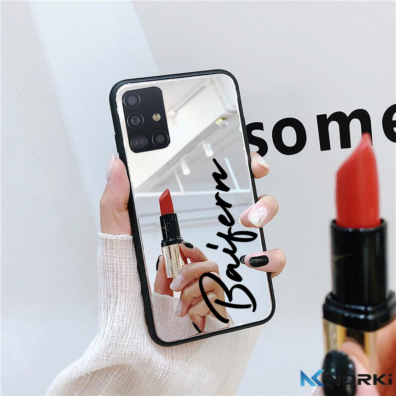 เคส Samsung กระจก [สกรีนชื่อ] Series A/Note เคสไฮบริดจ์ขอบนิ่ม หลังแข็ง ยกมุมและกล้อง