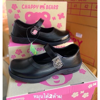 💦พร้อมส่ง💦 CHAPPYลิขสิทธ์แท้ รุ่น CB-888 , 889 รองเท้านักเรียนหญิง หนังดำลาย Bears น้องหมีแบร์ รองเท้าหนังดำ Size 27-43