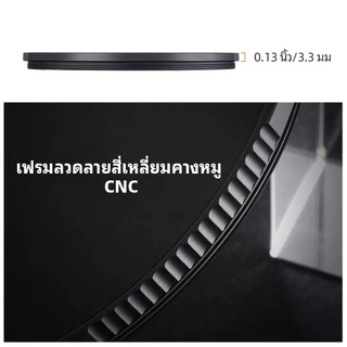 K&F CONCEPT NANO-X Series 1/8 สีดำกรองแสงแก้วใสพิเศษกันน้ำป้องกันแสงสะท้อนฟิล์มสีเขียว