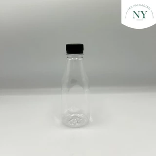 ขวดpet ทรงโบว์ลิ่ง ขนาด 220 ml. ( แพ็ค 20 ขวด พร้อมฝา ) ฝามีให้เลือกสีขาว/ดำ NY168 Packaging