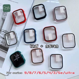 เคส watch + ฟิลม์กระจกในตัว case สําหรับ watch11 10 9 8 Se 7 6 5 4 Se เคสกระจก ขนาด41/40/44/45/46มมเคสสําหรับแอปเปิ้ลวอช