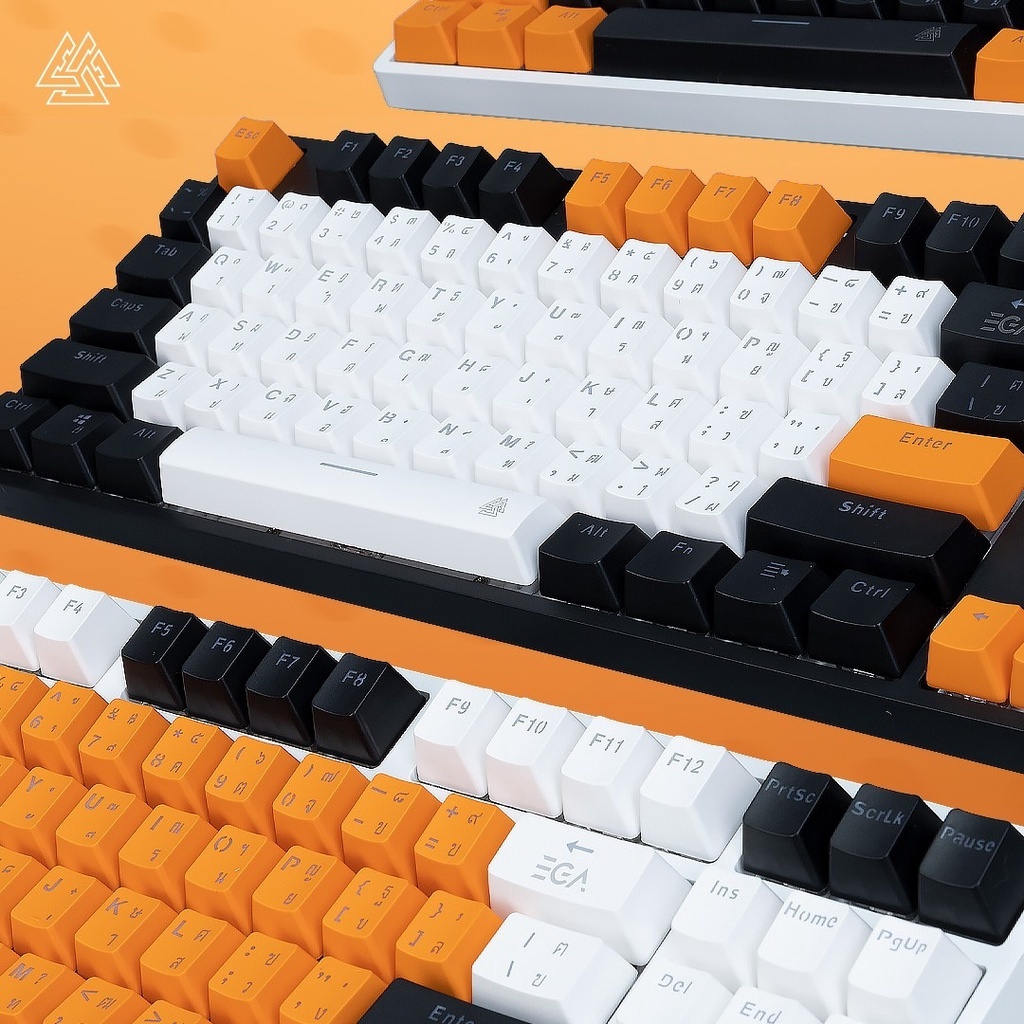 EGA TYPE MGKC4 ปุ่มกด Keycaps คีย์แคป TH/EN วัสดุพลาสติก PBT คีย์แคป 106 ปุ่ม ไฟทะลุทุกตัว ใส่กับคีย์บอร์ดแมคคานิคอลได้