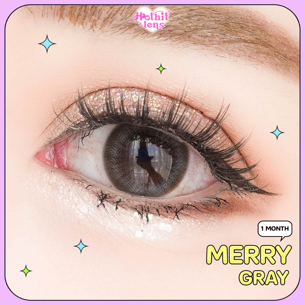 Candylens คอนแทคเลนส์ รุ่น Merry สีเทา พร้อมส่งแบบปกติ และค่าสายตาสั้น 0.00-10.00 ราคา ถูกที่สุด ดีลบีเคเค แกลเลอรีภาพที่ 3