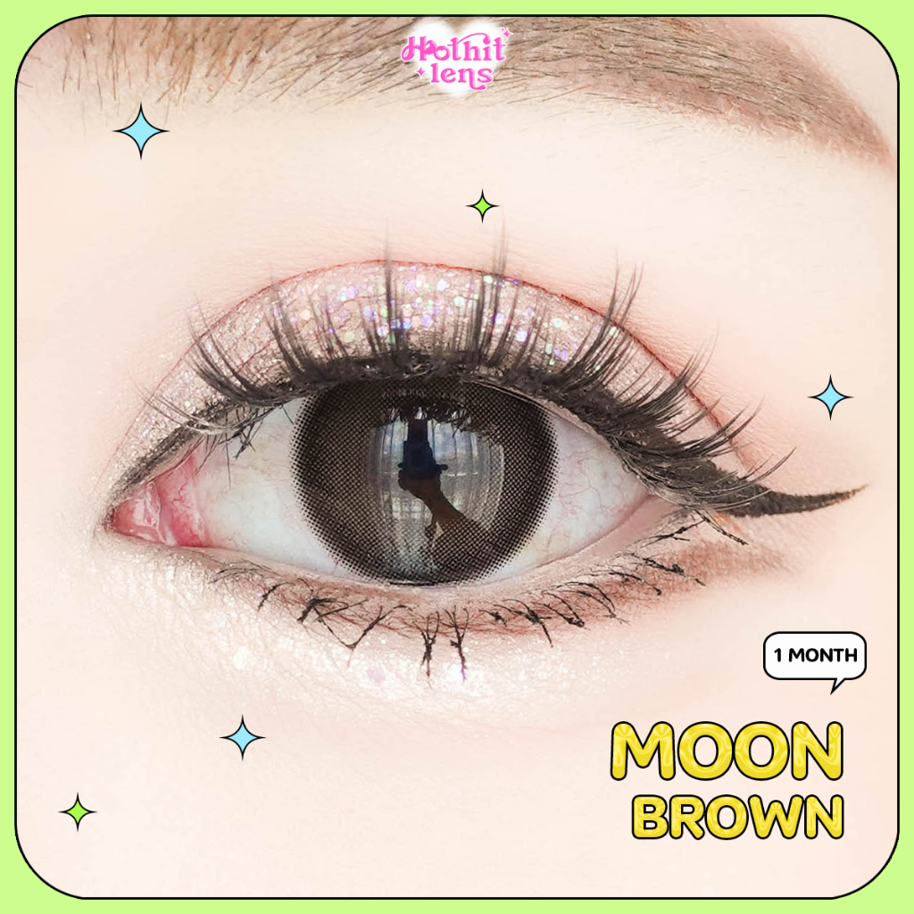 Candylens คอนแทคเลนส์ รุ่น Moon สีน้ำตาล พร้อมส่งแบบปกติ และค่าสายตาสั้น 0.00-10.00