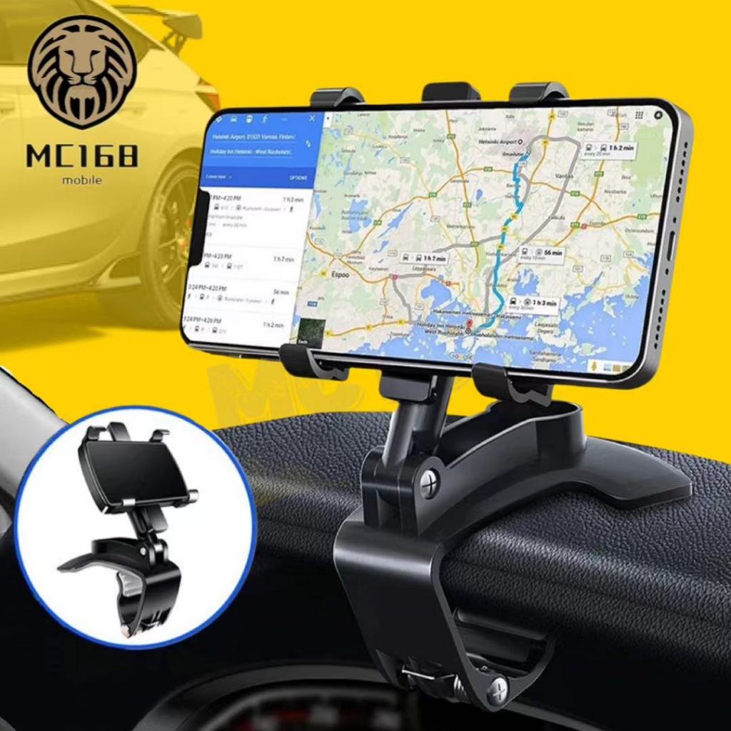 ที่วางโทรศัพท์ในรถยนต์แบบหมุนได้ 360 องศา ที่ยึดโทรศัพท์มือถือในแผงควบคุมรถที่ยึดคลิปขาตั้ง GPS