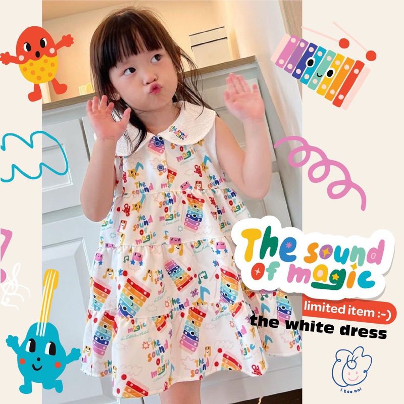 MUSIC16 l White Dress ชุดเดรสสีขาว คอบัว (The Sound Of Music Collection)