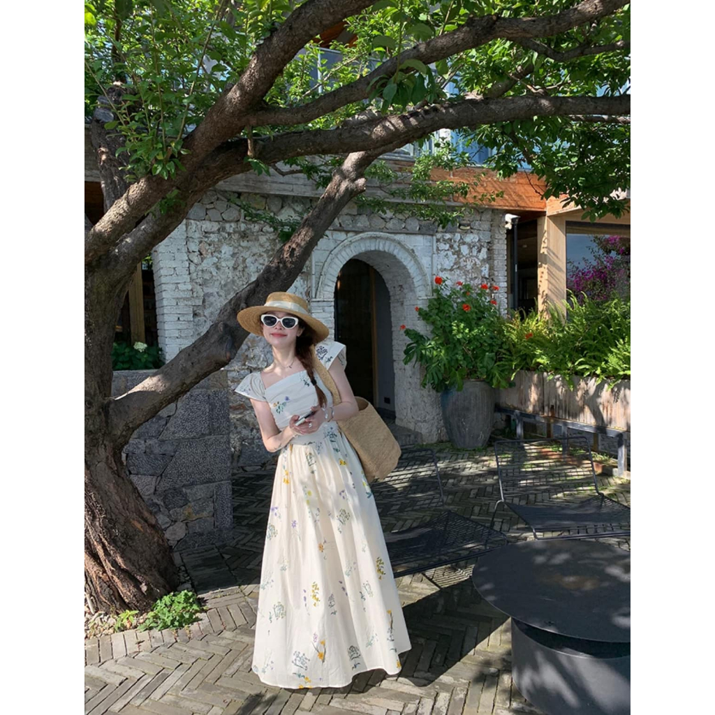 Mogwany พรี Botanica Dress เดรสยาวน่ารักๆ สไตล์เกาหลี ใส่เที่ยวคาเฟ่,ทะเล,ภูเขา,สวนดอกไม้ น่ารักมากค่า