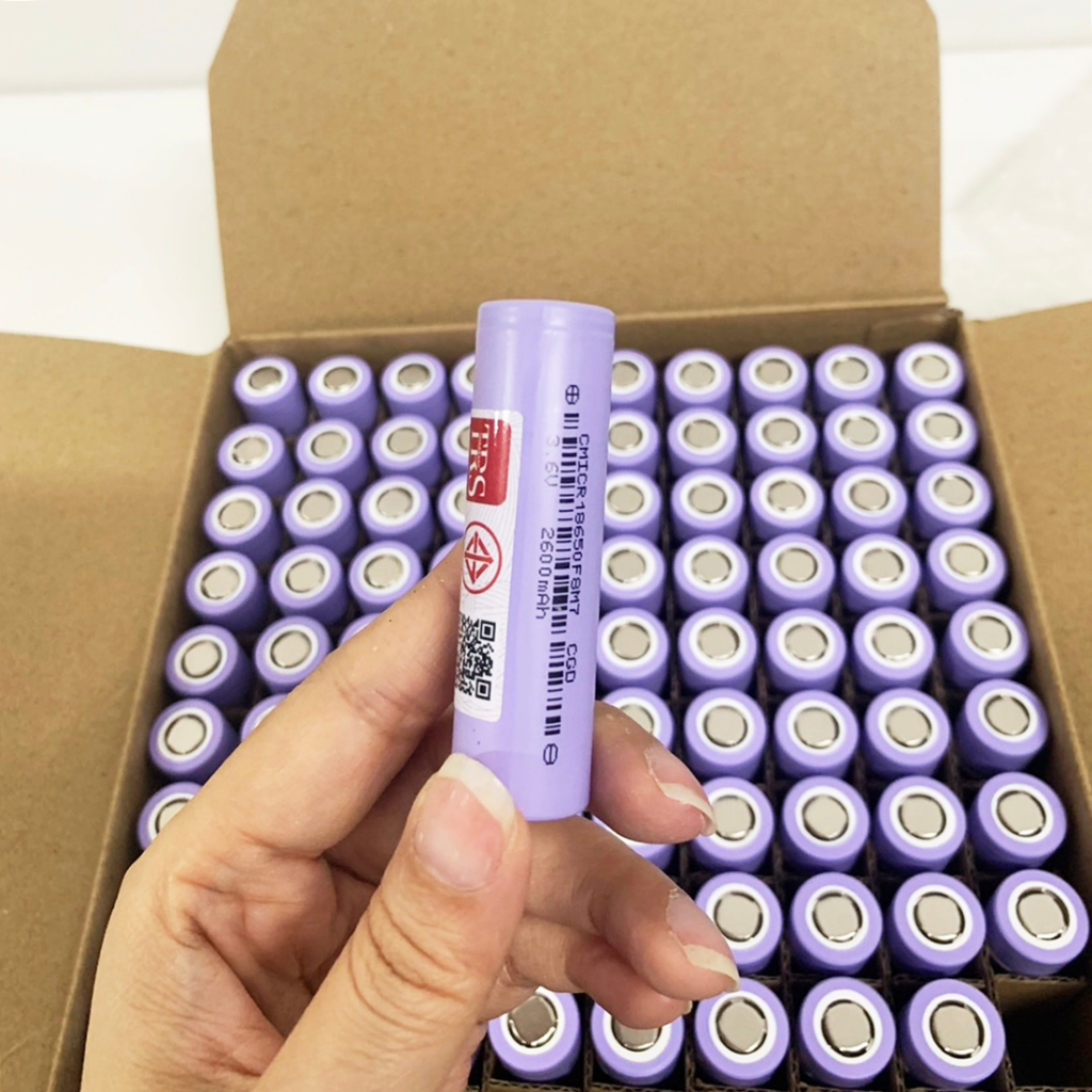 ใหม่! ถ่านชาร์จลิเธียม 18650 3.6V ความจุ 2600mAh ถ่านหัวแบน ถ่านหัวเรียบ (ราคา 1 ก้อน)