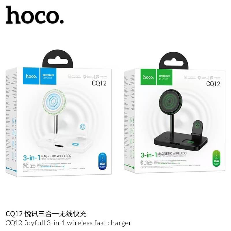Hoco CQ12 Wireless fast charger 3-in-1 แบบ15W สินค้าใหม่ล่าสุด แท้100%