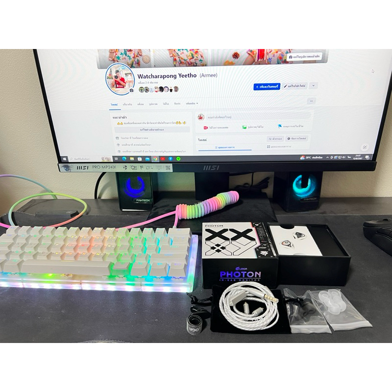 Loga photon in-ear motitor ขาว/ม่วง
