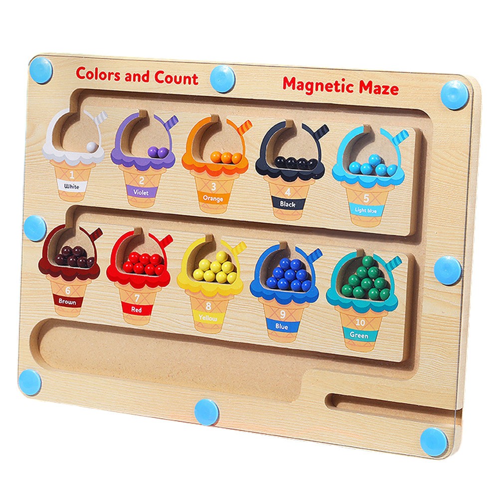 AIYIN เกมกระดานเขาวงกตแม่เหล็ก จับคู่ตัวเลข สีสดใส สําหรับเด็กผู้ชาย และเด็กผู้หญิง