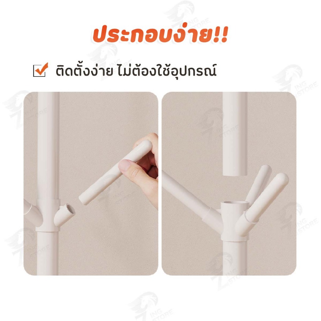 [ราวทรงต้นไม้] ราวแขวนเสื้อผ้า สำหรับหมวก กระเป๋า มินิมอล ที่แขวนอเนกประสงค์ ในคอนโด โครงเหล็ก แข็งแรง พร้อมส่ง AB ราคา ถูกที่สุด ดีลบีเคเค แกลเลอรีภาพที่ 6