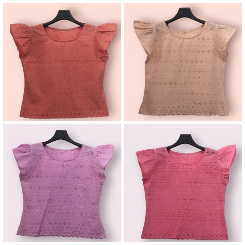 เสื้อลูกไม้ คอกลม แขนระบาย มีเบอร์ 38 เบอร์เดียว เข้ารูปนิดๆๆ