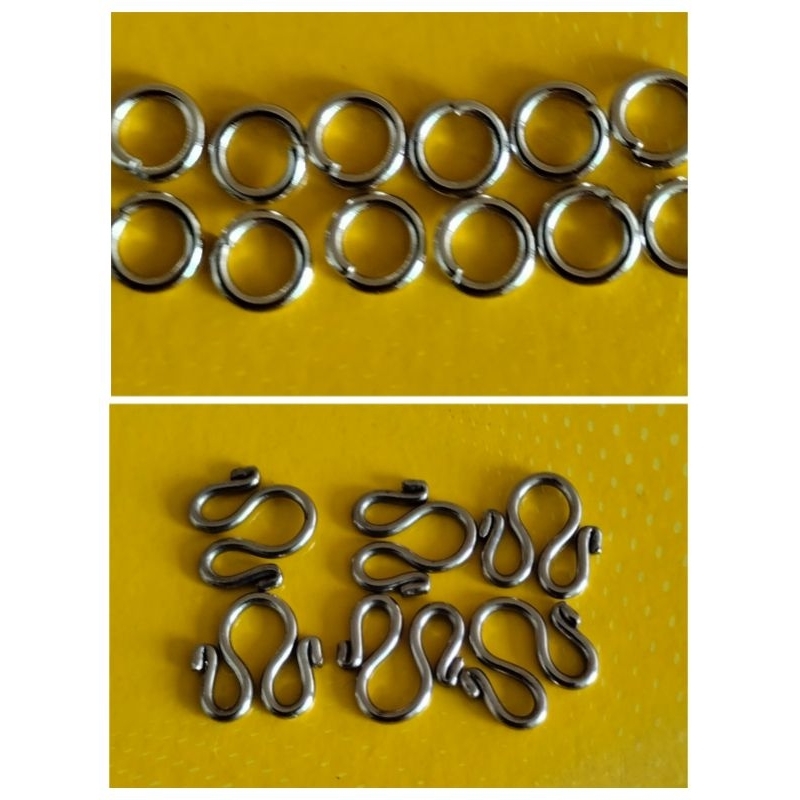 ตะขอสร้อยตัวเอ็ม สแตนเลส, ห่วง สแตนเลส ห่วงทองเหลือง