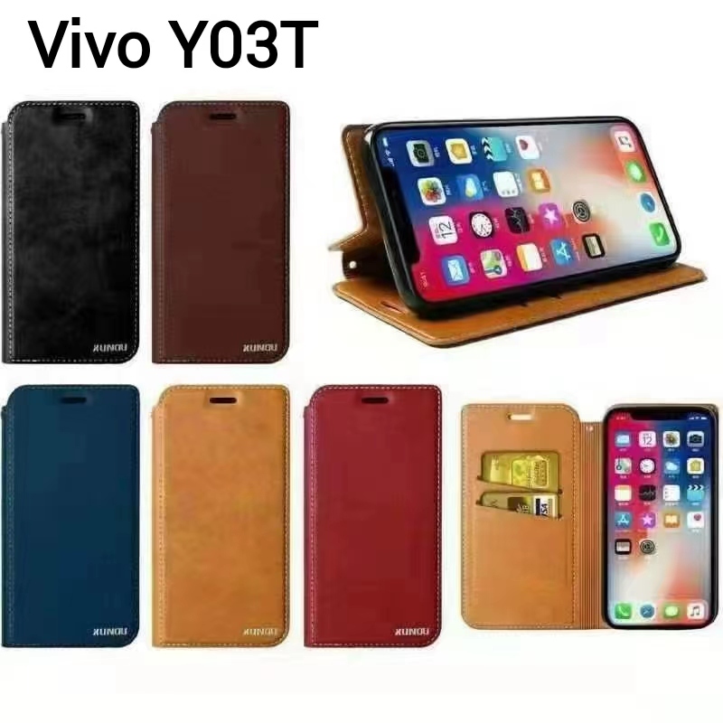 Vivo Y19S/Vivo Y200 5G/Vivo Y03Tตรงรุ่น(ส่งในไทย)เคสฝาพับVivo Y03tตรงรุ่น เคสกระเป๋าเปิดปิดแบบแม่เหล