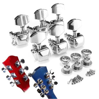 6PCS Guitar String Tuning Peg Metal Semi-Closed Button Tuner สำหรับกีตาร์ไฟฟ้า Guitar Tuning Machine Head ลูกบิดกีต้าร์