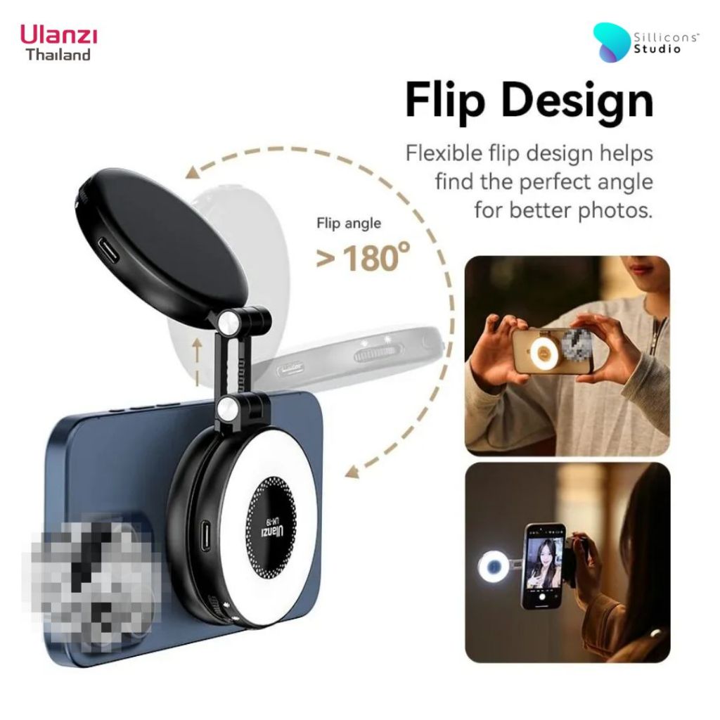 Ulanzi LM19 Magsaf Fill Light ไฟเซลฟี่ ถ่ายภาพ สำหรับสมาร์ทโฟน แบบ Magsaf ปรับแสงขาว-ส้มได้ พกพาง่าย ราคา ถูกที่สุด ดีลบีเคเค แกลเลอรีภาพที่ 3