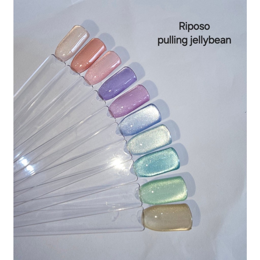 แยกขาย สีเล็บเจลRIPOSO Pulling Jelly Beans MAG41-50 collection 10 สีCateye ของแท้นำเข้าจากเกาหลี