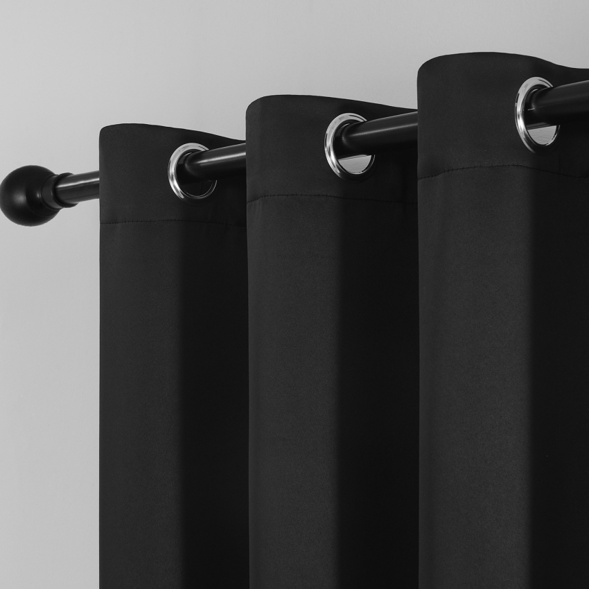 แนะนำ ผ้าม่าน ผ้าม่านกันแสงUV ผ้าม่าน กันแสง 100% ฉนวนกันความร้อน ผ้าม่านมินิมอลสไตล์ ม่านประตู ผ้าม่านตาไก่ สีดำ ⚡️พร้อมส่ง ราคาพิเศษ มีเก็บเงินปลายทาง