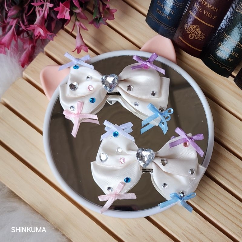 🇹🇭ร้านไทย 🎀กิ๊บติดผม โบว์ ประดับพลอยเทียม หัวใจ สไตล์เกาหลี