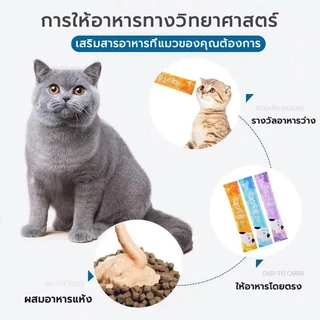 พร้อมส่งที่ไทย ขนมแมวเลีย อาหารเปียกแมว อาหารเสริมแมว ขนมสัตว์เลี้ยง ขนาด15กรัม Cat snacks&Cat strip