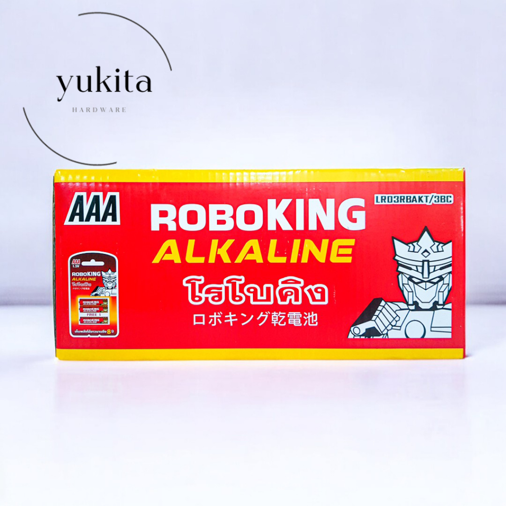 (ยกกล่อง12แผง) ถ่านไฟฉาย ถ่านประตู รีโมท ถ่านนาฬิกา Battery Alkaline  แบตเตอรี่ ความจุสูง ขนาด AA / AAA ตราโรโบคิง