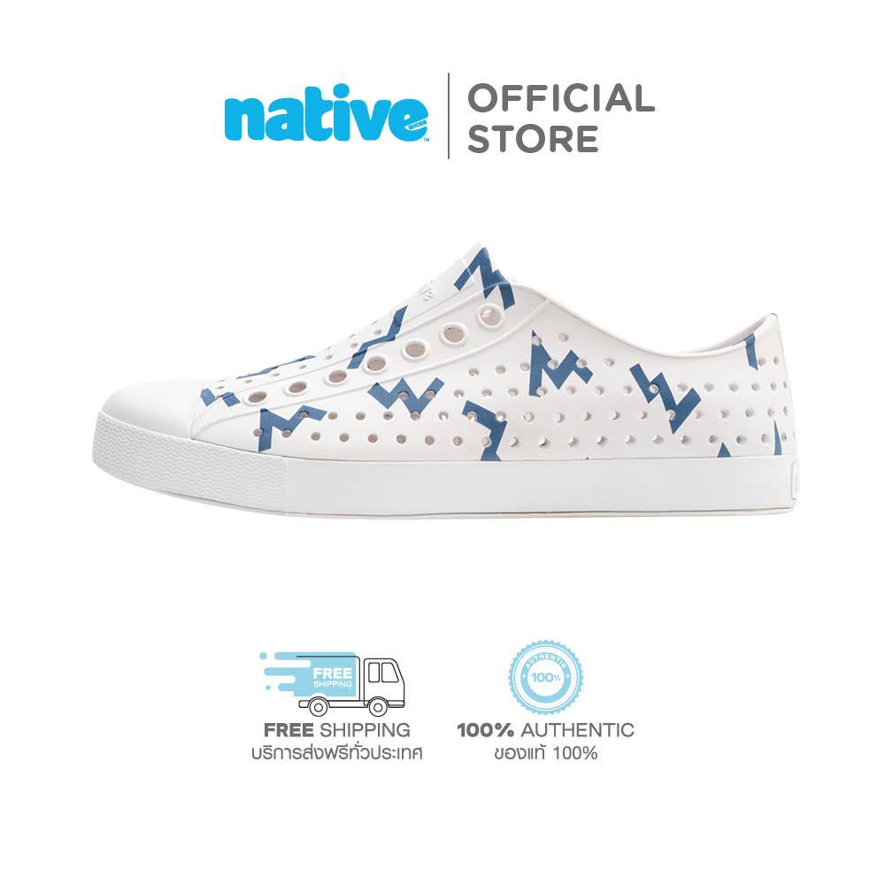 Native รองเท้ากันน้ำผู้ใหญ่ EVA รุ่น Jefferson Sugarlite Print Shell White/Shell White/Oasis Wiggle