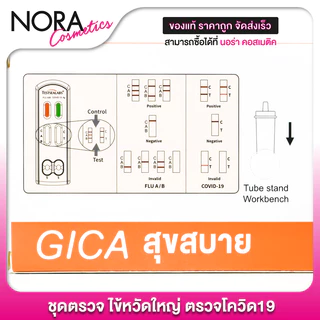 [ชุดตรวจ 3in1] Gica Testsealabs FLU A/B + Covid19 เทสท์ซีแลป ชุดตรวจ ไข้หวัดใหญ่ ตรวจโควิด19 [10 กล่อง] ส้ม