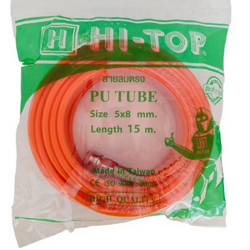 HI-TOP สายลมตรง 15 เมตร ขนาด 5x8 mm. แถมฟรีคอปเปอร์ 2 ด้าน สายลม PU ของแท้