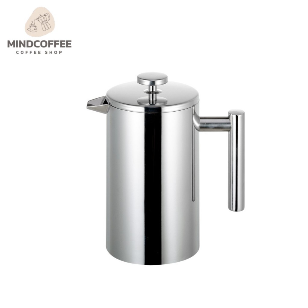 เครื่องชงกาแฟสแตนเลสฝรั่งเศส 350/1000 มล. หม้อชากาแฟ 4 ระดับ French press กาชงกาแฟ เหยือกชงกาแฟ MindCoffee