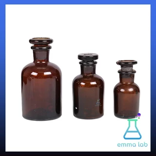 ขวดเก็บสารปากกว้าง จุกแก้ว สีใส สีชา Reagent Bottle - Wide Neck อุปกรณ์วิทยาศาสตร์