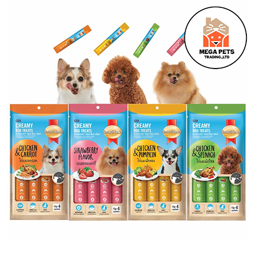 Smartheart Creamy Dog Treats ขนมสุนัขสมาร์ทฮาร์ท มีหลายรส