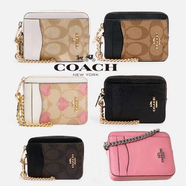 ใส่บัตร COACH ZIP CARD CASE IN SIGNATURE CANVAS C0058 C1885 6303 CR971 ZIP CARD CASE IN SIGNATURE CA