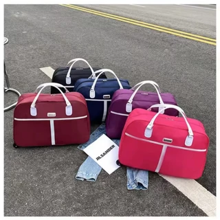 กระเป๋ารถเข็น, สีทึบ, กระเป๋าดัฟเฟิลความจุขนาดใหญ่, unisex สามารถขึ้นเครื่องได้, กระเป๋าเดินทางรถเข็น, กระเป๋าเดินทาง