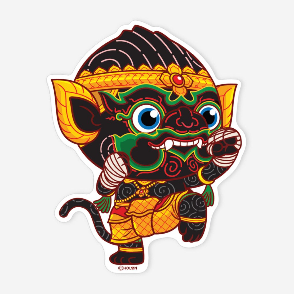 Waterproof Ramakien Sticker - Nilapat Thai Ancient Boxing - สติ๊กเกอร์รามเกียรติ์กันน้ำ นิลพัท มวยคาดเชือก
