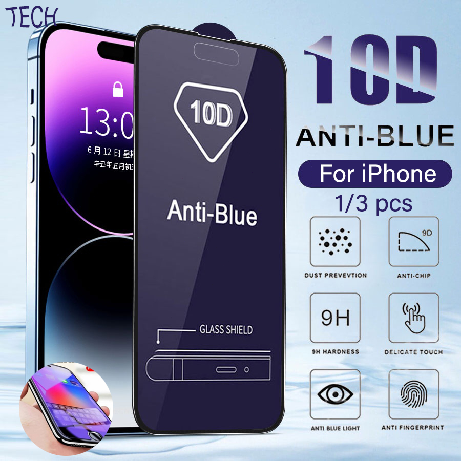 ฟิล์มป้องกันรังสี UV ฟิล์มแก้ว สำหรับ iPhone 11 12 13 14 15 16 Pro Max 6 7 8 Plus X/XR/XS MAX 12mini 16promax