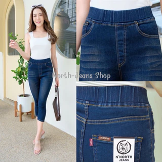 กางเกงยีนส์ขา5ส่วน เอวยางยืด เนื้อผ้าซาร่า ป้าย NORTH JEANS