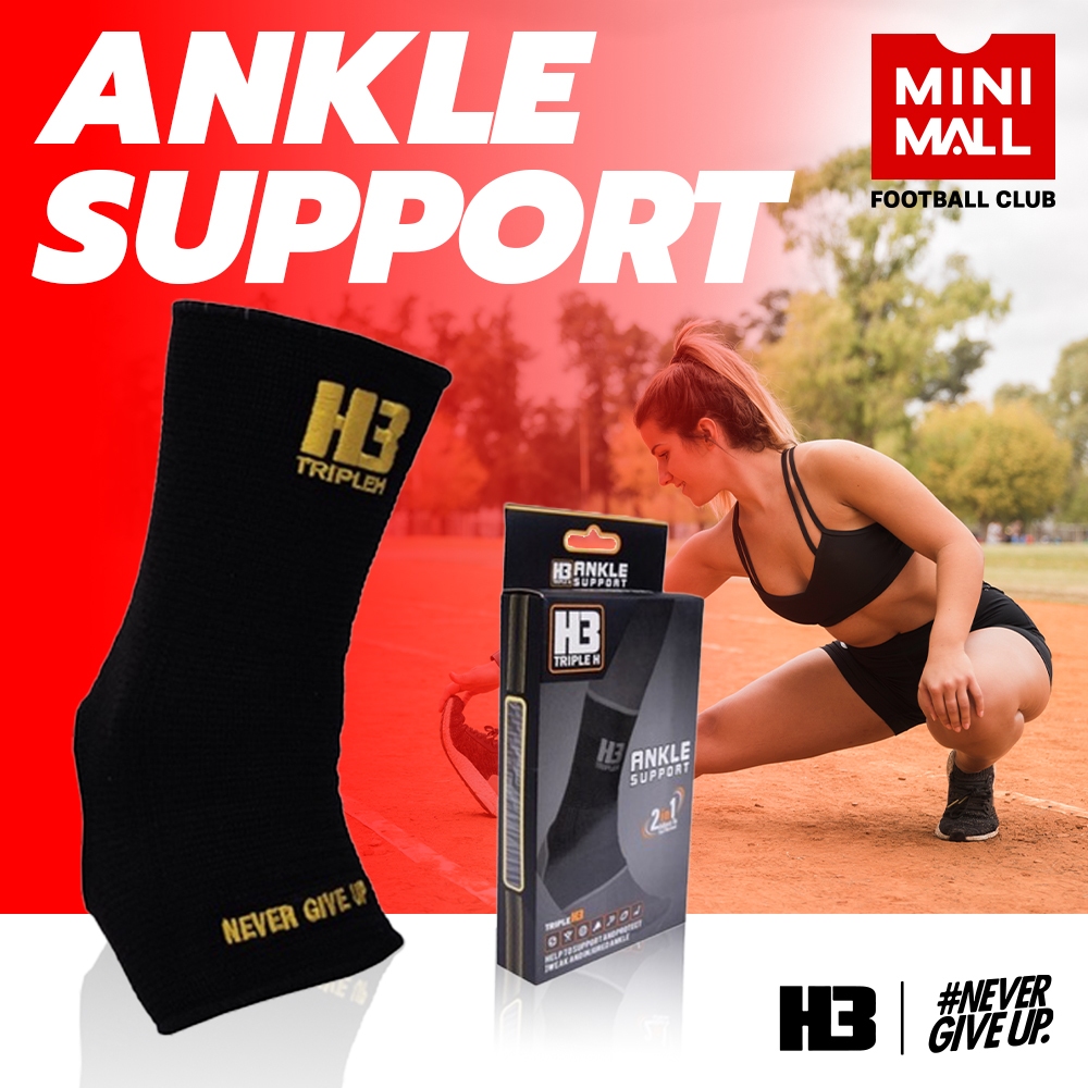 ปลอกผ้ารัดข้อเท้า H3 ANKLE-ECO ผ้ารัดข้อเท้าใช้ใส่ออกกำลังกายและกิจกรรม ระบายอากาศดี H3 X MINI MALL
