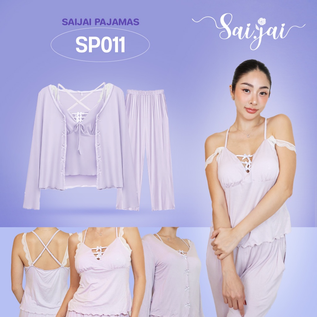 SP011 NEW SAIJAI PAJAMAS SET (กรอก TGETEJU ลด 100.-) ชุดนอนเซ็ตสุดชิค