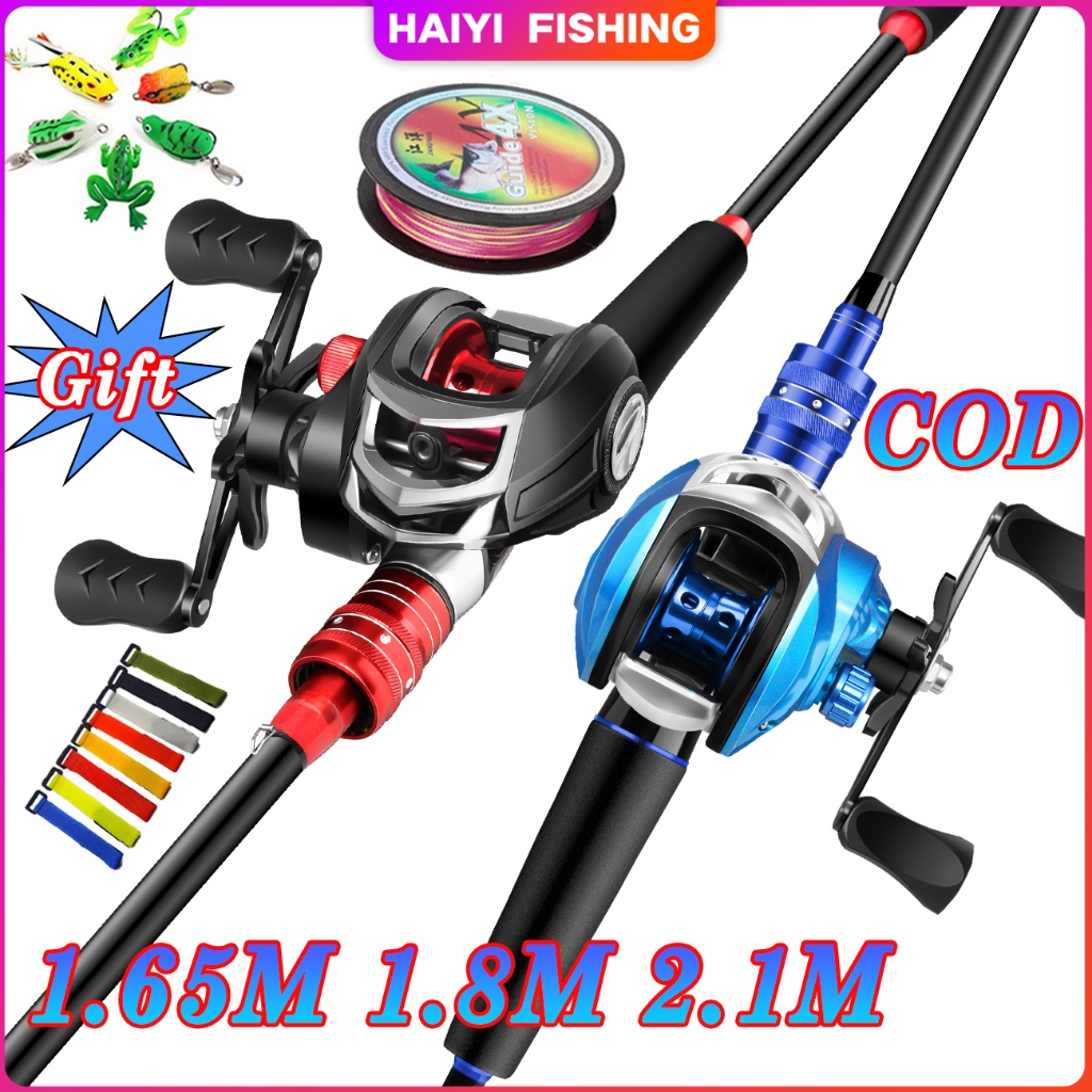HAIYI FISHING ส่งไวจากไทย 8-25G/8-15LB รอกเบสพร้อมคัน ชุดคันเบ็ดตกปลา พร้อมรีลแคสติ้งตกปลา 18+1BB Metal spool แรงดึง