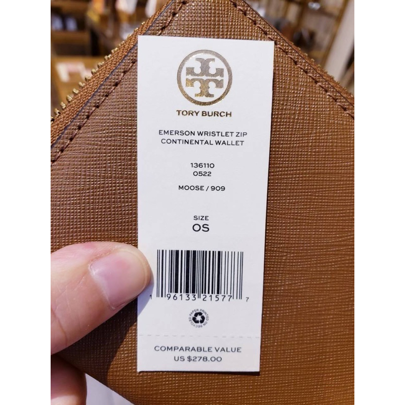 ✨สด - ผ่อน✨ Tory Burch Emerson Saffiano Leather Wristlet Continental Wallet ของแท้ 💯