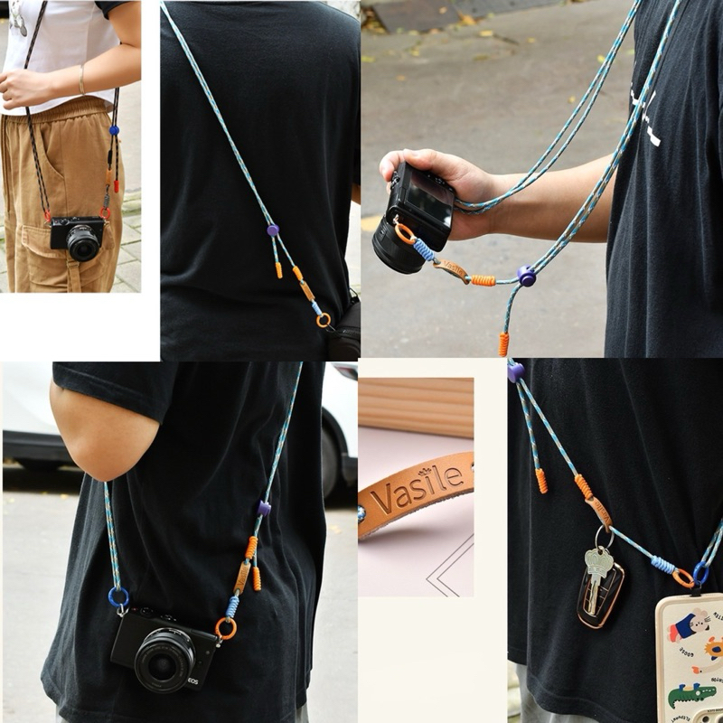 (คอJA) สายกล้อง สะพายคล้องกล้อง แบบเชือกถักเส้นเล็ก