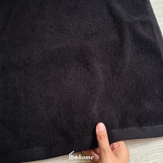 Behome ผ้าขนหนู Hotel Collection สีดำ ด้ายคู่ เกรดA (มีขนาดให้เลือก)