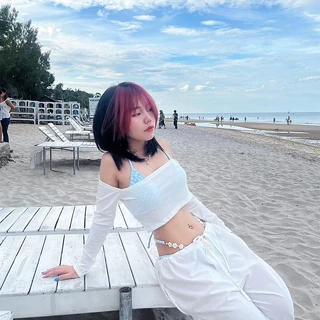 Victoria's Sunshine ชุดว่ายน้ำผู้หญิง บิกินี่ทูพีช bikini set ผูกคอ สไตล์เซ็กซี่#0388