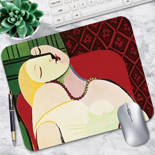 [พร้อมส่ง] แผ่นรองเมาส์ลายอาร์ต งานเย็บขอบ ขนาด 21x26 ซม. (หนา 3 มม.) มีให้เลือกหลายลาย Biangels