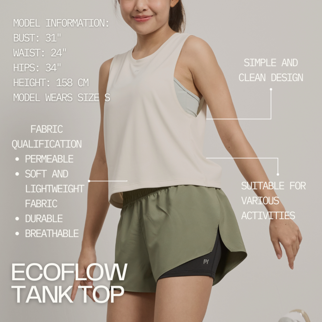 PY เสื้อกล้ามฟิตเนสผู้หญิงเเบบหลวม รุ่น ECOFLOW TANK TOP