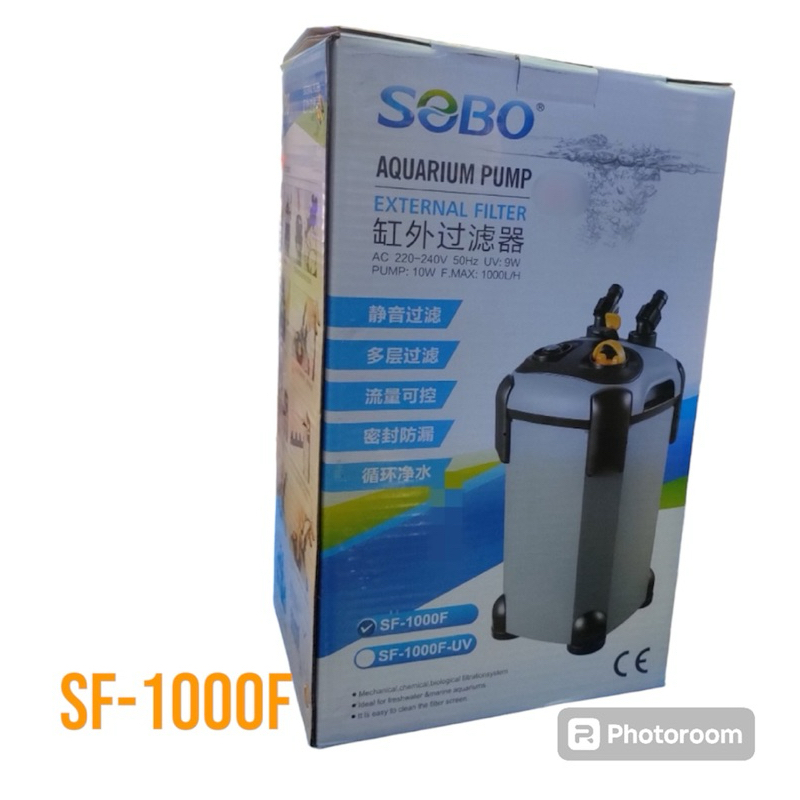Sobo SF-1000F กรองนอกตู้ปลา  7 วัตต์ 1000 L/H สำหรับตู้ขนาด 30-36 นิ้ว