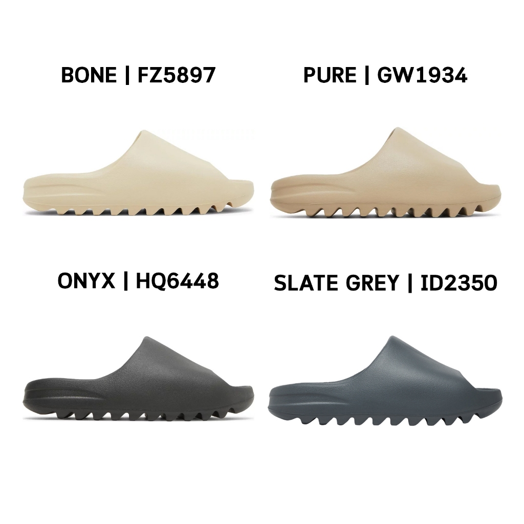 เหลือ 3840.- ใช้โค้ด 30%(พร้อมส่ง ของแท้) Adidas Yeezy Slide Bone Pure Slate Grey Onyx รองเท้าแตะ อด