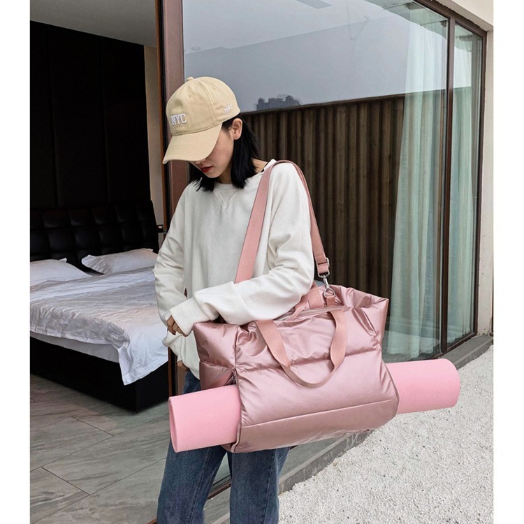 กระเป๋าถือ 3in1 สีเมทัลลิก กระเป๋าสะพายข้าง สะพายไหล่ ความจุเยอะ วัสดุกันน้ำ กระเป๋าแฟชั่น